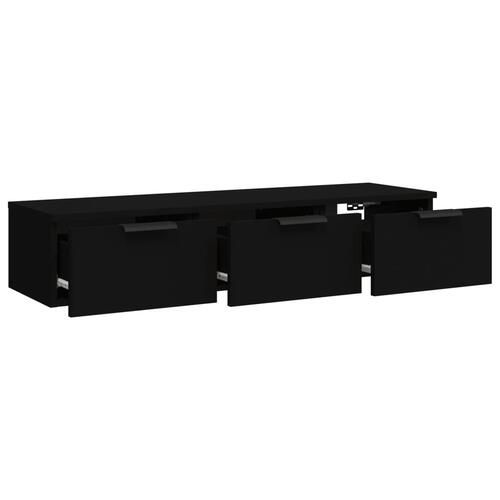 Vægskab 102x30x20 cm konstrueret træ sort