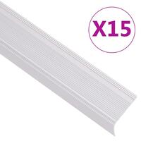 15 stk. trappelister L-facon 90 cm aluminium sølvfarvet