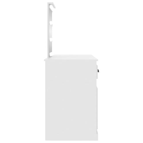 Makeupbord med LED-lys 130x50x132,5 cm hvid