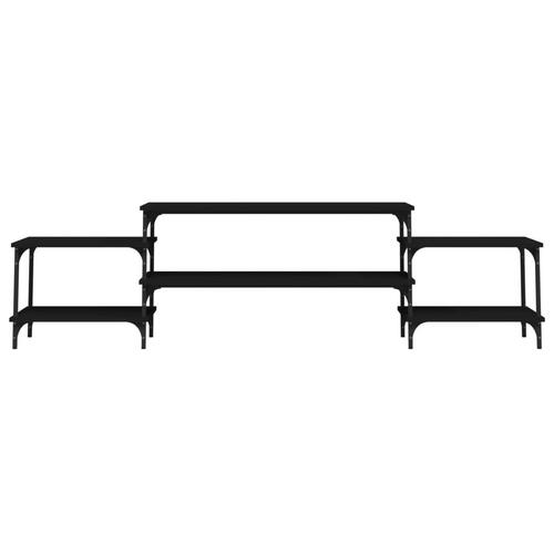 Tv-bord 197x35x52 cm konstrueret træ sort