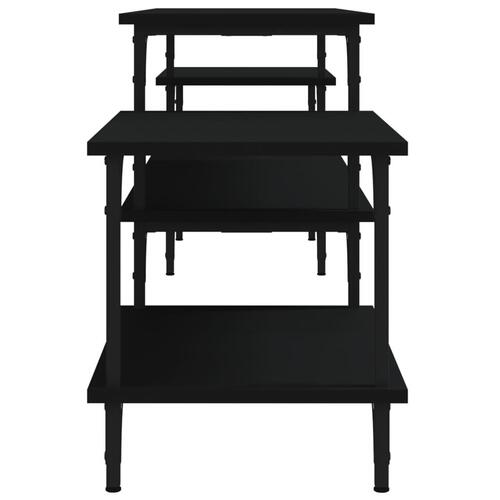 Tv-bord 197x35x52 cm konstrueret træ sort