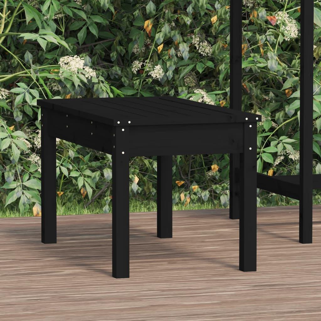 Havebænk 80x44x45 cm massivt fyrretræ sort
