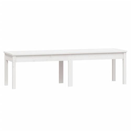 2-personers havebænk 159,5x44x45 cm massivt fyrretræ hvid