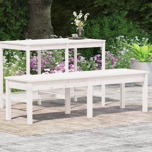 2-personers havebænk 159,5x44x45 cm massivt fyrretræ hvid