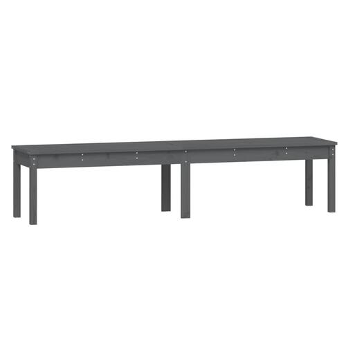 2-personers havebænk 203,5x44x45 cm massivt fyrretræ grå