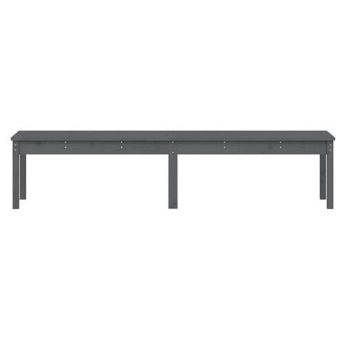 2-personers havebænk 203,5x44x45 cm massivt fyrretræ grå