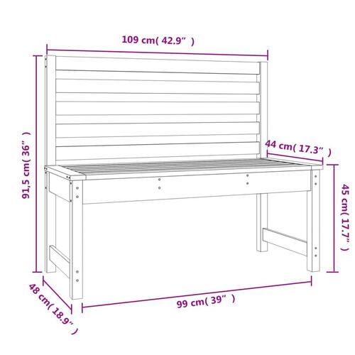 Havebænk 109 cm massivt douglasgran