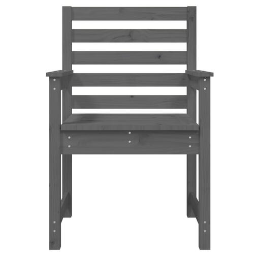 Havestole 2 stk. 60x48x91 cm massivt fyrretræ grå