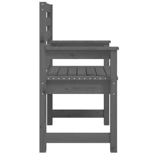 Havestole 2 stk. 60x48x91 cm massivt fyrretræ grå