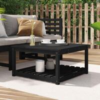 Havebord 82,5x82,5x45 cm massivt fyrretræ sort