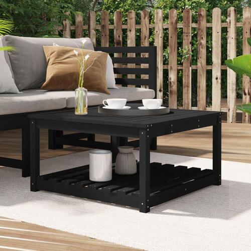 Havebord 82,5x82,5x45 cm massivt fyrretræ sort