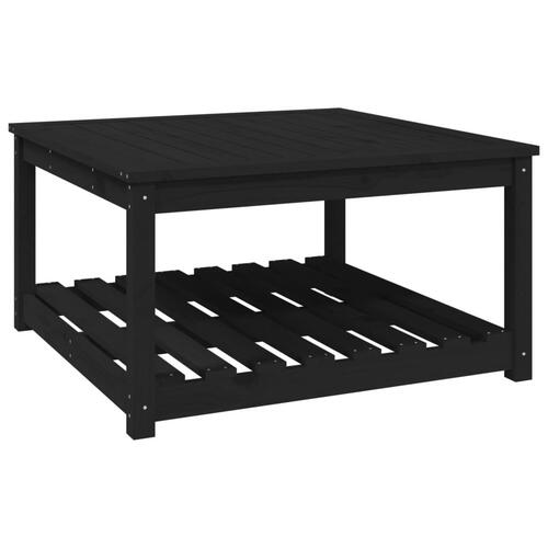 Havebord 82,5x82,5x45 cm massivt fyrretræ sort