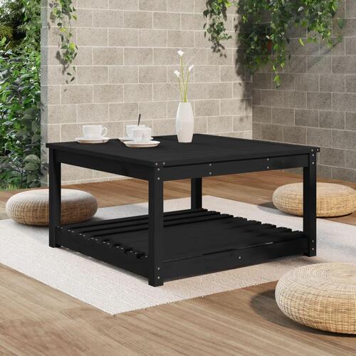 Havebord 82,5x82,5x45 cm massivt fyrretræ sort