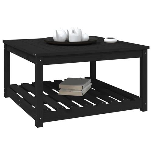 Havebord 82,5x82,5x45 cm massivt fyrretræ sort