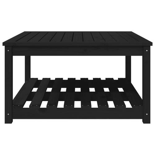 Havebord 82,5x82,5x45 cm massivt fyrretræ sort