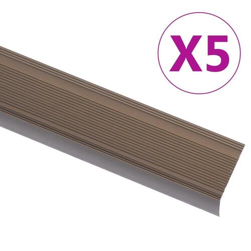 5 stk. trappelister L-facon 134 cm aluminium brun