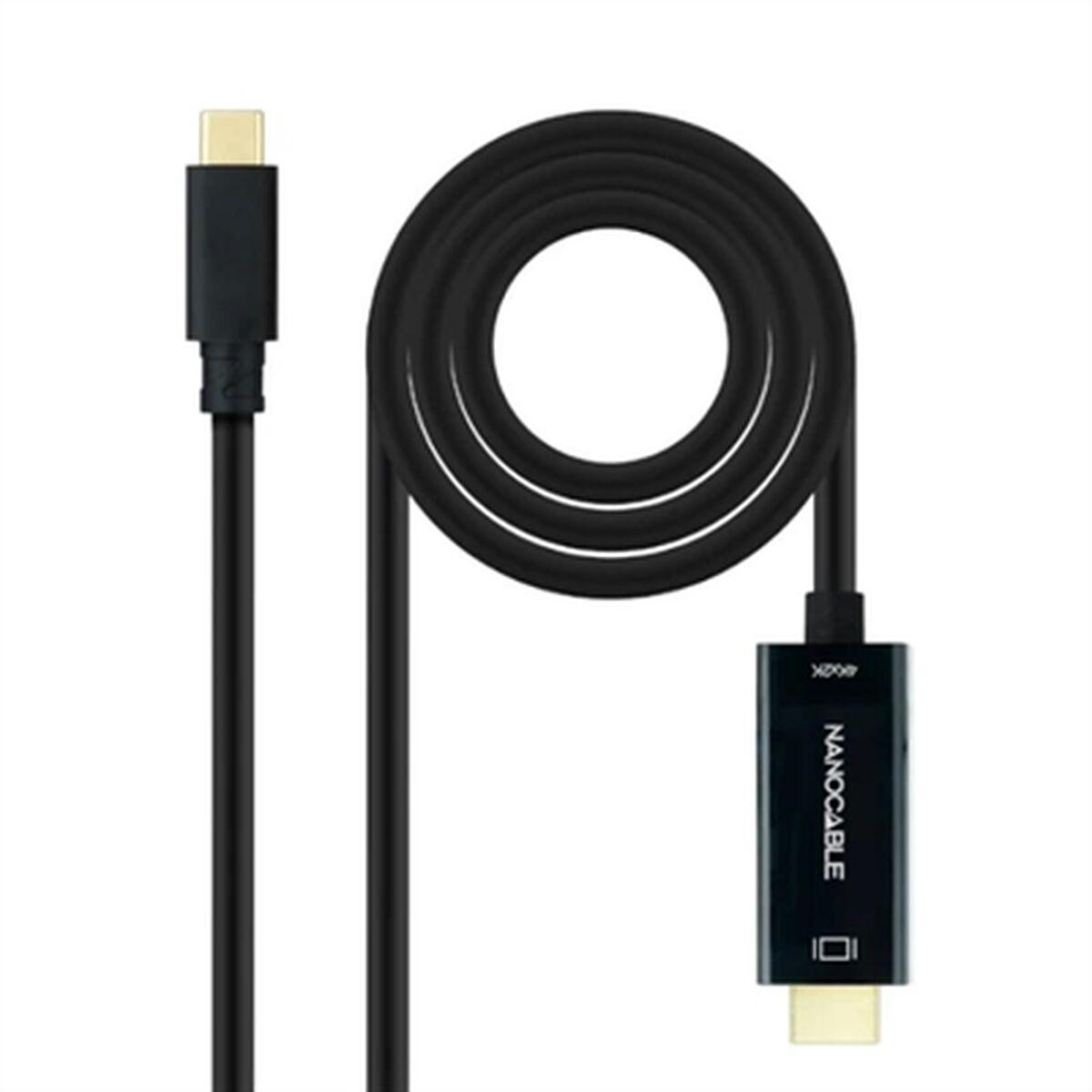 USB C til HDMI-kabel NANOCABLE 10.15.5133 3 m Sort 4K Ultra HD