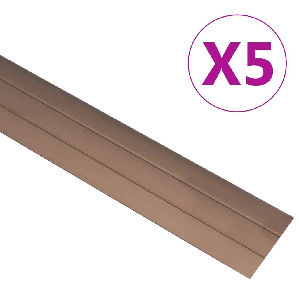 5 stk. gulvlister 100 cm aluminium brun