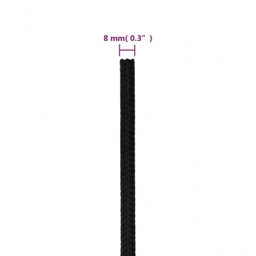 Arbejdsreb 8 mm - 500 m polyester, sort