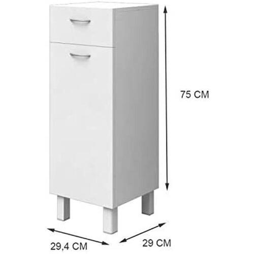 Skab 75 x 29 x 29,4 cm Hvid 30 cm