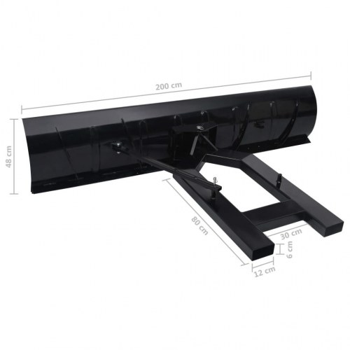 Sneskovl til gaffeltruck 200x48 cm sort