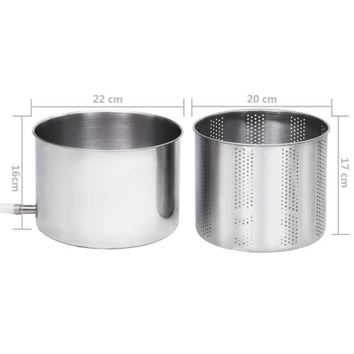 Frugt- og vinpresser 6 l rustfrit stål