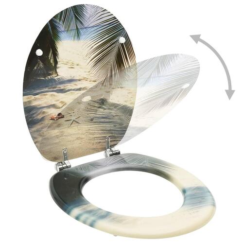 Toiletsæde med låg MDF stranddesign
