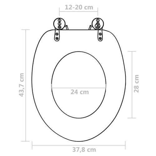 Toiletsæde med soft close-låg MDF savannedesign