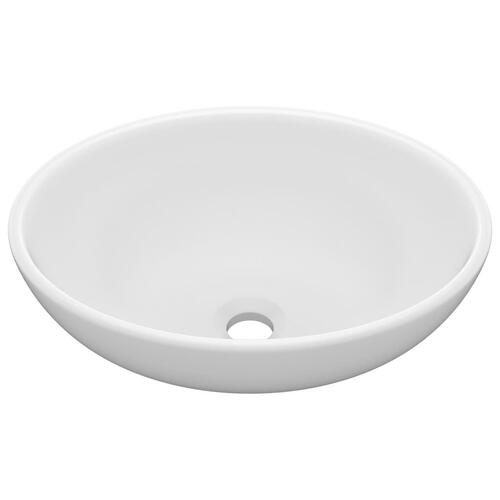 Luksuriøs håndvask 40x33 cm keramisk oval mat hvid