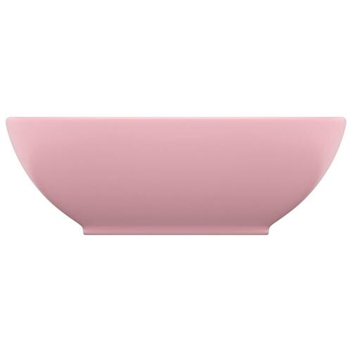 Luksuriøs håndvask 40x33 cm keramisk oval mat pink