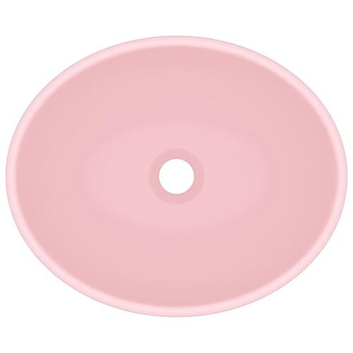 Luksuriøs håndvask 40x33 cm keramisk oval mat pink