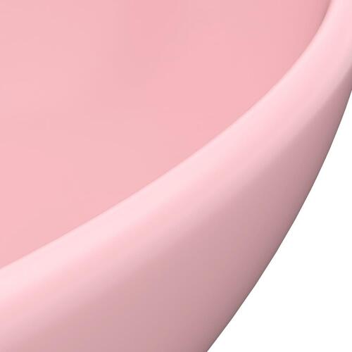 Luksuriøs håndvask 40x33 cm keramisk oval mat pink