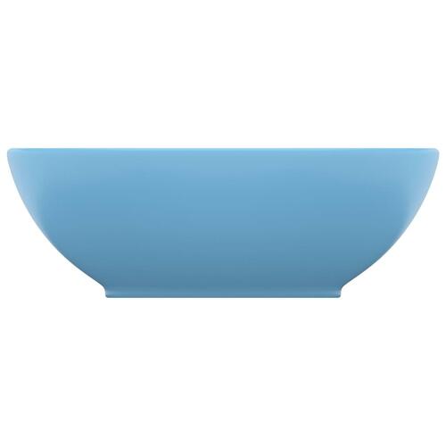 Luksuriøs håndvask 40x33 cm keramisk oval mat lyseblå
