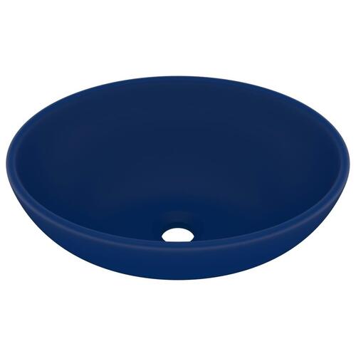 Luksuriøs håndvask 40x33 cm keramisk oval mat mørkeblå