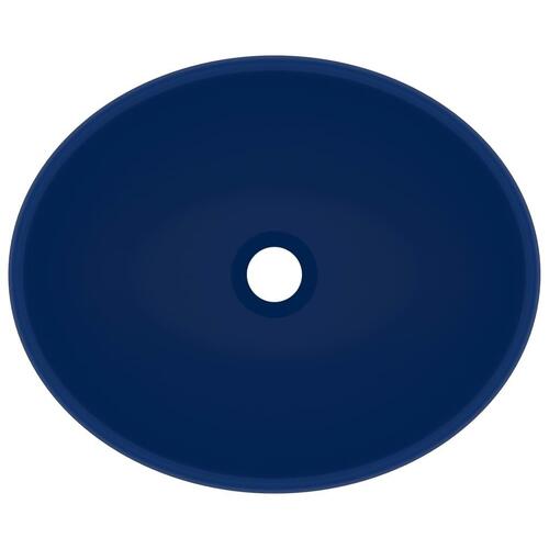 Luksuriøs håndvask 40x33 cm keramisk oval mat mørkeblå