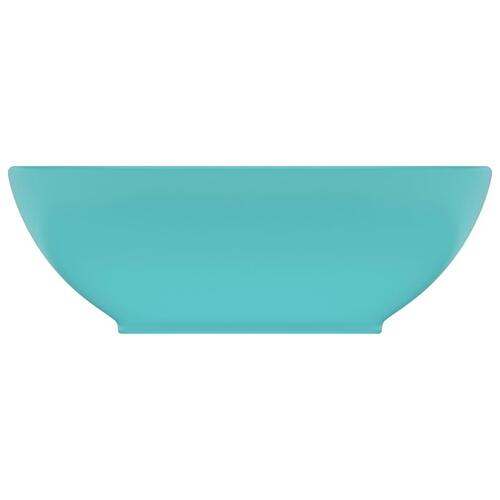 Luksuriøs håndvask 40x33 cm keramisk oval mat lysegrøn