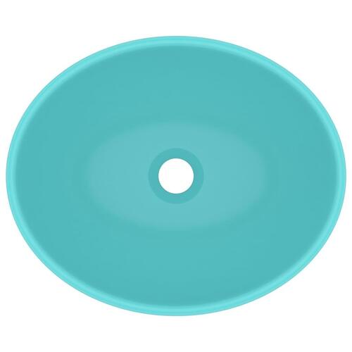 Luksuriøs håndvask 40x33 cm keramisk oval mat lysegrøn