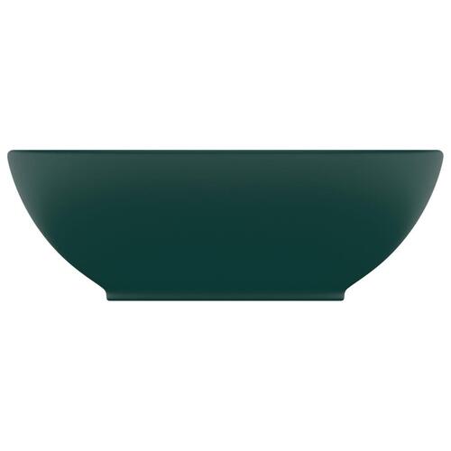 Luksuriøs håndvask 40x33 cm keramisk oval mat mørkegrøn