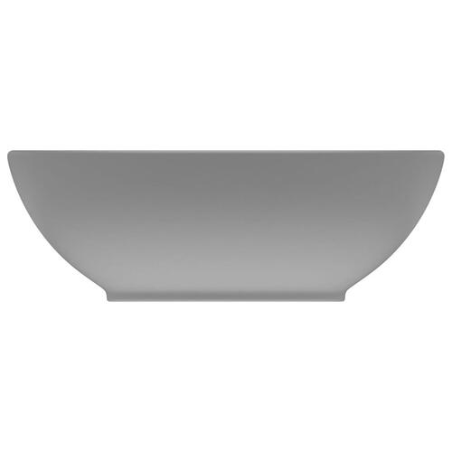 Luksuriøs håndvask 40x33 cm keramisk oval mat lysegrå