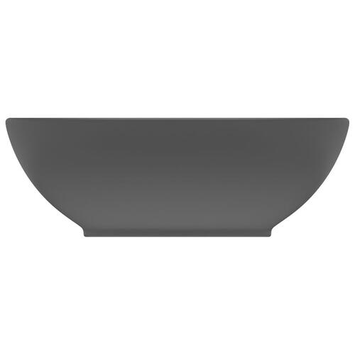 Luksuriøs håndvask 40x33 cm keramisk oval mat mørkegrå