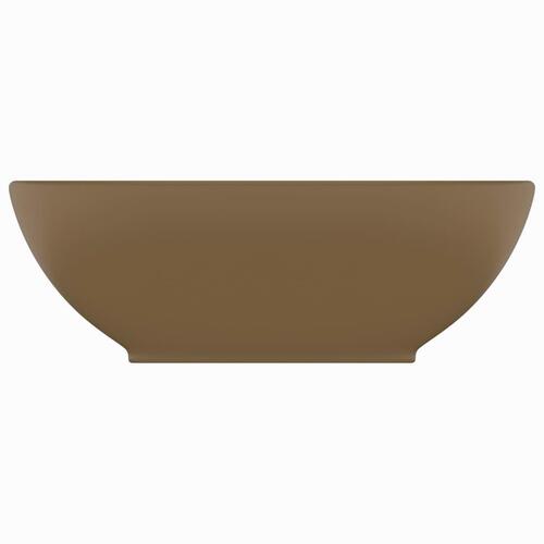 Luksuriøs håndvask 40x33 cm keramisk oval mat cremefarvet