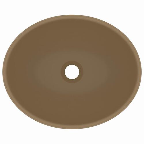 Luksuriøs håndvask 40x33 cm keramisk oval mat cremefarvet