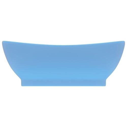 Luksuriøs håndvask overløb 58,5x39 cm keramik oval mat lyseblå