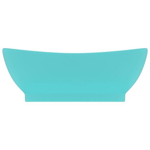 Luksuriøs håndvask overløb 58,5x39 cm keramik oval mat lysegrøn