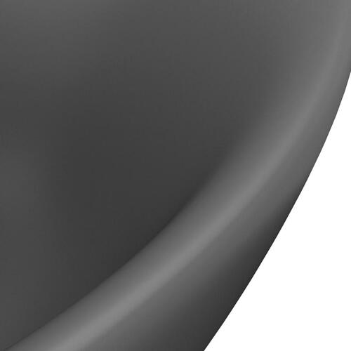 Luksuriøs håndvask overløb 58,5x39 cm keramik oval mat mørkegrå