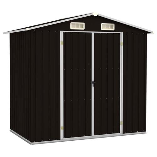 Haveskur 205x129x183 cm galvaniseret stål brun