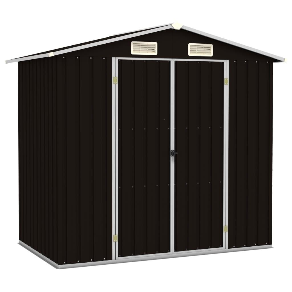 Haveskur 205x129x183 cm galvaniseret stål brun