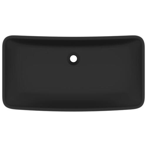 Luksuriøs håndvask 71x38 cm rektangulær keramik mat sort