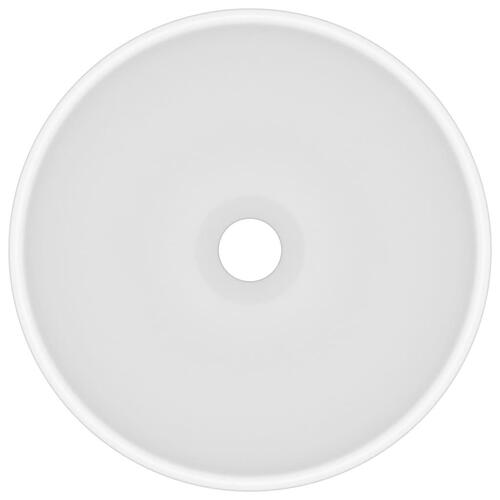 Luksuriøs badeværelsesvask 32,5x14 cm rund keramisk mat hvid