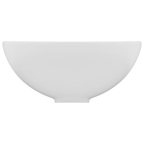 Luksuriøs badeværelsesvask 32,5x14 cm rund keramisk mat hvid
